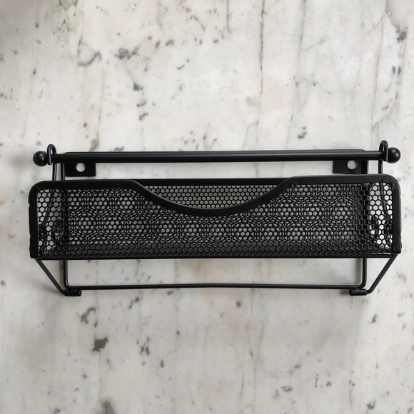 (New) Wall Mounted Black Metal Kitchen Paper Towel Hand Towel Spice Rack Holder - Picture 7 of 9